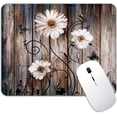 thumbnail image 1 of Butterfly Daisy Wooden Design Mouse Pad Waterproof AntiSlip Rubber Base, Rustic White Flower Pattern, Ideal for Office Decor and Laptop Use, 9.5 x7.9 Inch, Adds a Natural Touch, 1 of 6