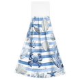thumbnail image 2 of Water Plants Crab Starfishes Shells Hanging Towels with Loop Hand Towels Nylon Fastener Tape Design Dish Cloths 2 Pieces, 2 of 7