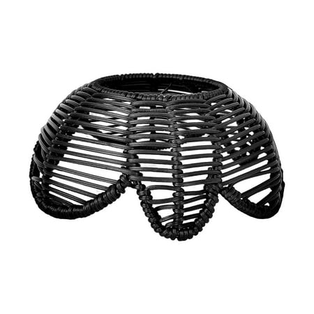 

Rattan Lampshade Decor Hanging Light Fixture Cover Droplight Weaved Creative Ceiling Pendant Light Cover for Living Room Dining Room Bedroom Black