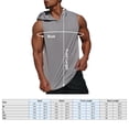 thumbnail image 3 of Men Hooded Vest Sport Basketball Gym Workout Quick Dry Loose Tank Tops Sportswear, 3 of 8