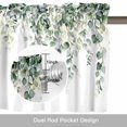 thumbnail image 6 of Retro Eucalyptus Leaves Kitchen Curtain Valances for Windows Farmhouse Short Curtains, Rustic Pastoral Botanical Rod Pocket Valance Curtain for Bedroom Cafe Living Room 54"x18", 6 of 8
