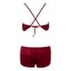 thumbnail image 2 of Gibobby camisones de mujer Conjuntos de pijamas con volantes de satén de seda sexy para mujer (Vino, M), 2 of 5