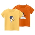 thumbnail image 1 of Tauxra T-Shirts à Manches Courtes pour Garçons et Filles, Lot de 2, pour Enfants de 3 à 14 Ans, Mélange de Coton, Col Ras du Cou, Hauts d'Été, T-Shirts Graphiques Doux pour Jeunes, Ensemble Multicolore, Tenue Décontractée pour Jouer, 1 of 2
