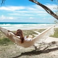 thumbnail image 3 of Vivere Authentic Brazilian Double Cotton Hammock, Outdoor Hanging Daybed, Antique, 3 of 8