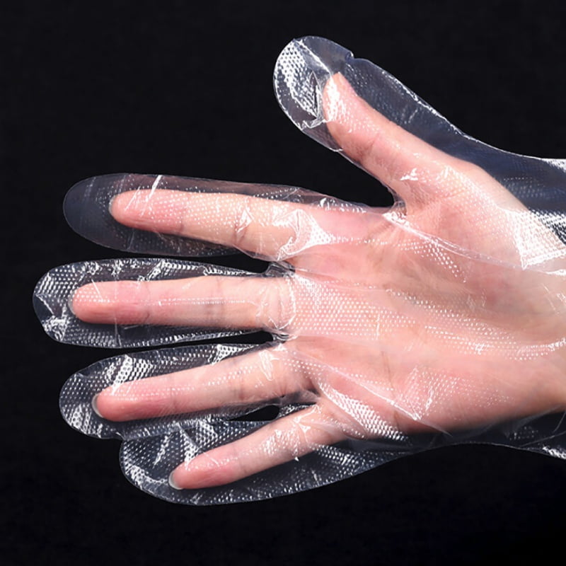 100-Piece Disposable Gloves – Latex Free Plastic Food Prep Safe Gloves ...
