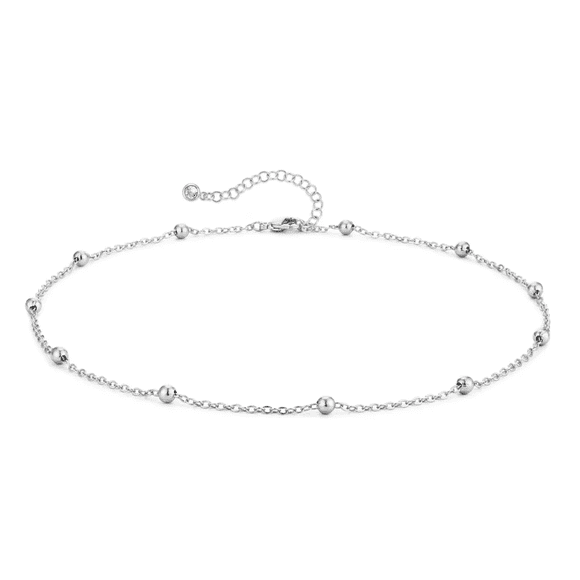 Collar Xtellar Cuentas Grandes Para Mujer Cadena Plata 925