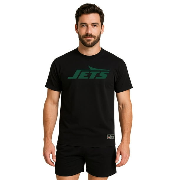 NFL Playera Aficionado Básica New York Jets Negro para Hombre, Talla Mediana