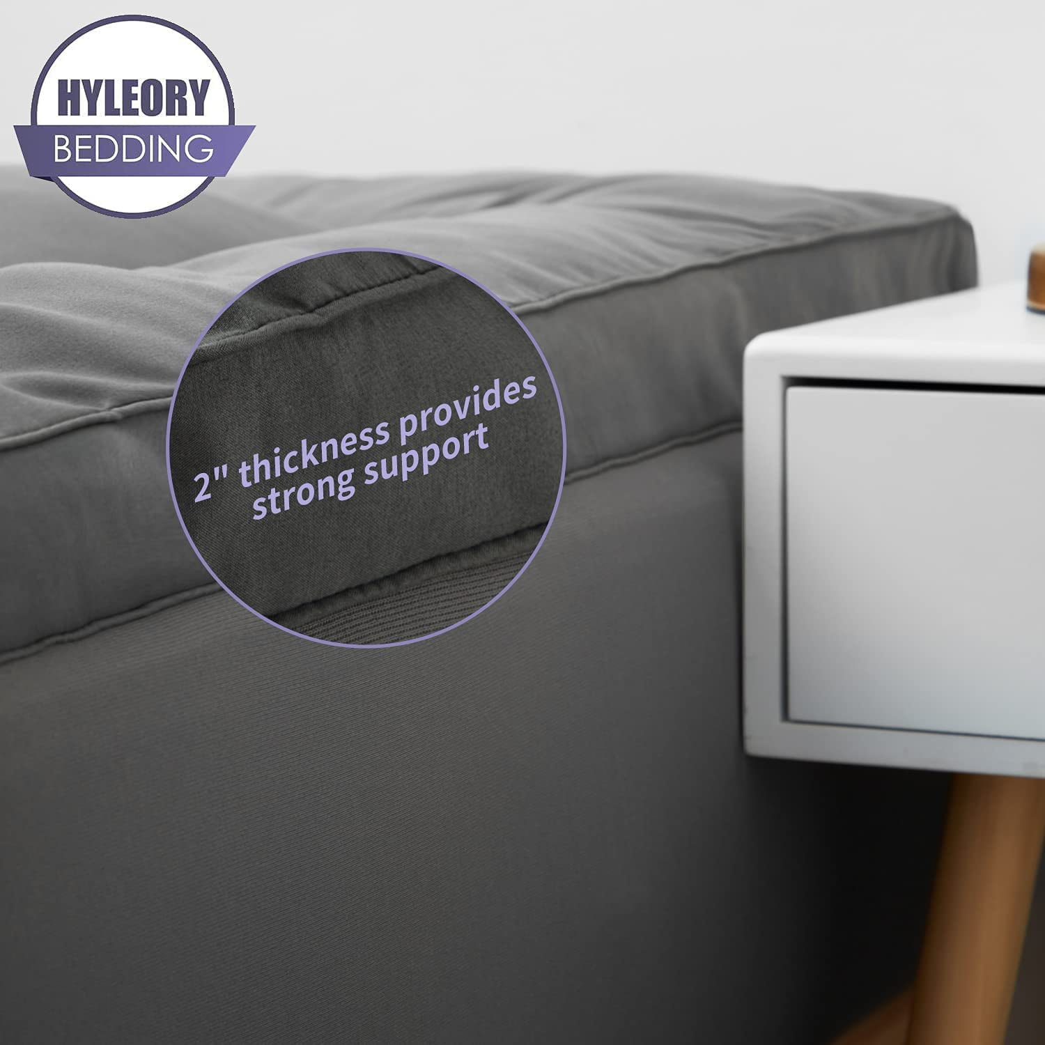2” Thick Doub Details about   Queen Mattress Topper Extra Thick Stretches up 8-21" Deep Pocket 