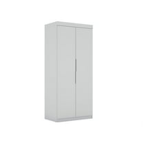 Manhattan Comfort Mulberry Wood Sectional Corner Wardrobe Closet in White