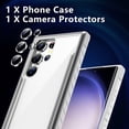 thumbnail image 2 of Dteck for Samsung Galaxy S24 Ultra Case with Camera Lens Protector, Military Armor-Level Shockproof Metal Silicone Shockproof Clear Phone Case for Galaxy S24 Ultra 6.8" 2024,Gray, 2 of 6