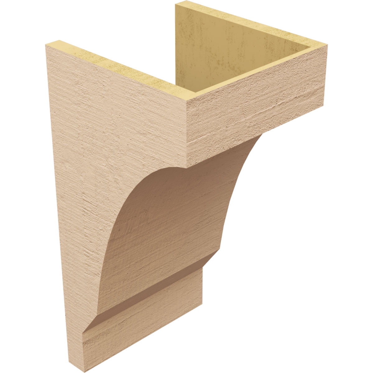 11"W x 11"D x 22"H Wide Moab Rough Cedar Woodgrain TimberThane Corbel, Primed Tan