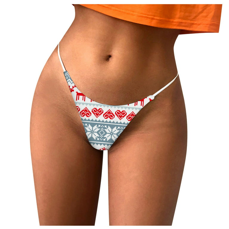 QWERTYU Stretch Bikini Panties for Women Breathable Low Rise G-String Underwear  T-Back Sexy Thong White XL 