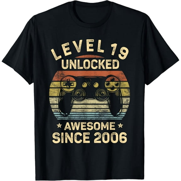 Playful Comfort Tee - Level 19 Unlocked 19th Birthday 19 Year Old Gifts Gamer Bday T-Shirt