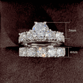 thumbnail image 2 of Juego de anillos de compromiso para mujer con diseño de doble capa para un toque elegante y atemporal, 2 of 5