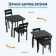 thumbnail image 2 of Juego de Comedor 3 Piezas para Espacios Pequeños | Mesa con 2 Sillas que se Guardan ABAJO, Tapizadas en PU | Ahorra Espacio Totalmente - Ideal para Departamentos- Color: tubo negro, 2 of 8