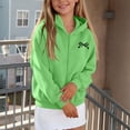 thumbnail image 6 of Cethrio Girls Zip up Hoodies Size 5-6 Years, Casual Lightweight Fleece‑Lined Long Sleeve Printed Girls Jackets Mint Green, 6 of 6