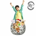 thumbnail image 3 of Cubes Storage Toy Bag Chair, Greyscale Abstract Structures Building Like Repetitive Volumetric Theme, Stuffed Animal Organizer Washable Bag, Large Size, Pale Taupe and Grey, by Ambesonne, 3 of 3