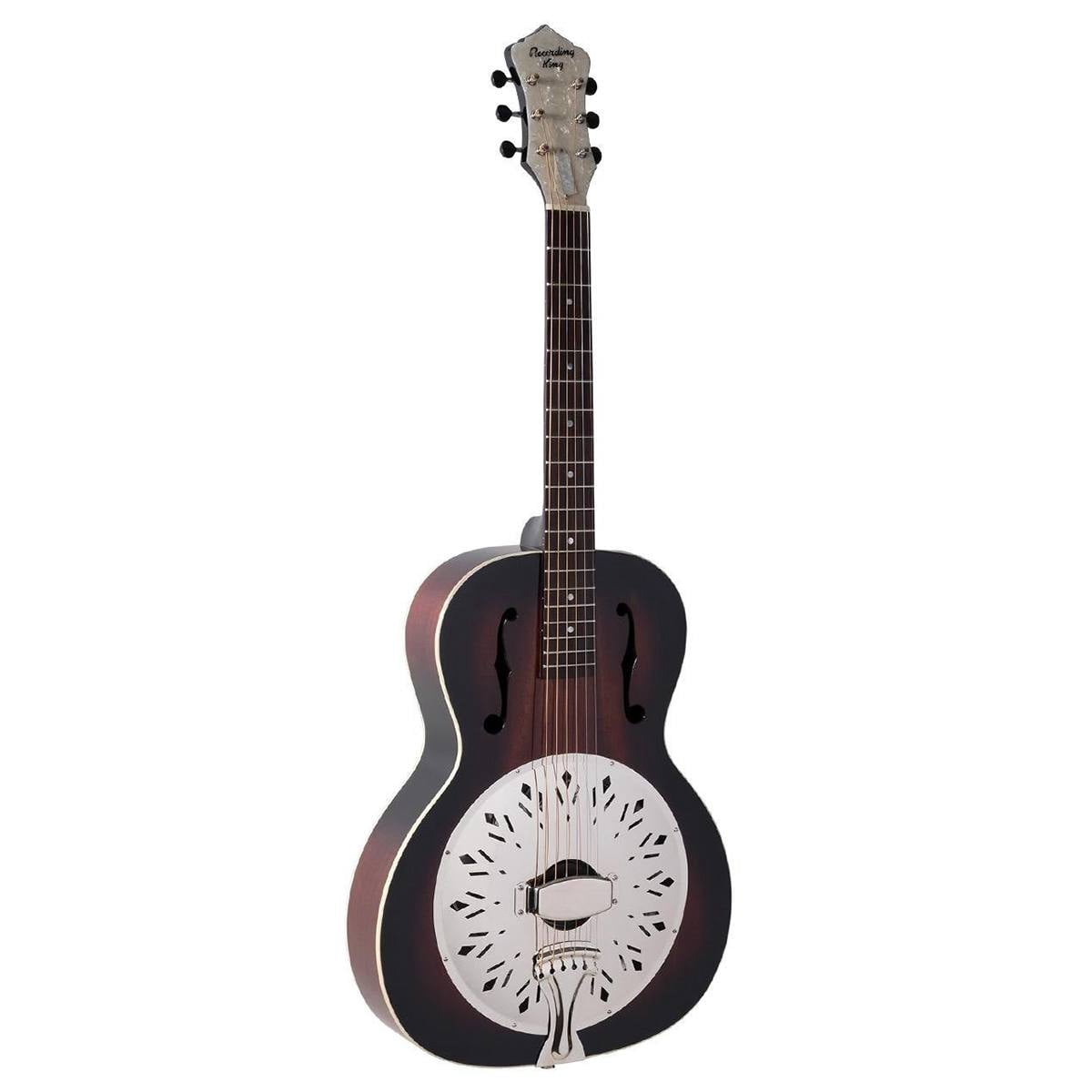 Recording King RR-41-VS Rattlesnake Wood Body Resonator Guitar Vintage Sunburst