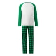 thumbnail image 5 of EYIIYE Family Christmas Pajamas Matching Sets, Cartoon Dinosaur Print Long-Sleeved Tops + Elastic Waist Plaid Pattern Trousers, 5 of 10