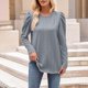 thumbnail image 2 of Sudadera con capucha gris con cremallera,Camisa de manga larga y cuello redondo para mujer, informal, de color liso, de tela suave, cómoda para el hogar y el uso diario, sopatenor, 2 of 9