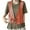 Orange-womens casual tanks, variant on Eryao Daily Deals Women's Casual Cotton Linen Vest Vintage Sleeveless Open Front Kimono Cardigan V-Neck Blazer Waistcoat Tops,Blue,XXL