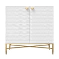 thumbnail image 2 of Newboti Furniture White Modern 2-Door Locker Accent Cabinet with Tapered Metal Feet BN.2981, 2 of 9