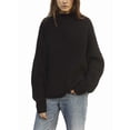 thumbnail image 2 of Women'S Oversized Sweaters Batwing Sleeve Mock Neck Jumper Tops Chunky Knit Pullover Sweater Black XXL, 2 of 9
