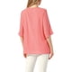 thumbnail image 3 of INSPIRAR CHIC Blusa de Peplum para Mujer con Manga Corta y Cuello en V, Camisas con Pliegues de Flores, Blusas Casuales, Tops de Encaje M Rojo Sandía, 3 of 6