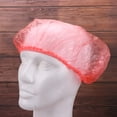 thumbnail image 2 of 100 gorros desechables de ducha, prácticos y cómodos para proteger el cabello, para mujer (rojos), 2 of 7