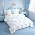 thumbnail image 2 of Erosebridal Blue Princess Bowknot 7pcs Bedding Comforter Set For Teen Girls,Cartoon Letter N Monogrammed Queen Bedding Sets,Reversible, 2 of 7