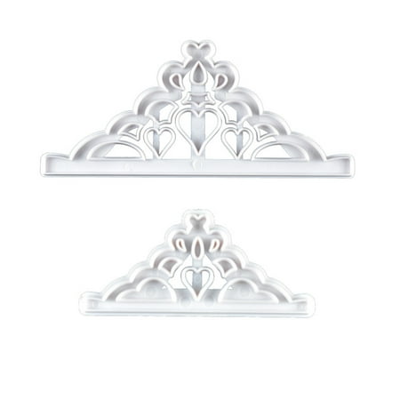 

Jmntiy 2Pcs Crown Plastic Fondant Cutter Cake Mold Cupcake Tools Decorating Home Furnishing decoration