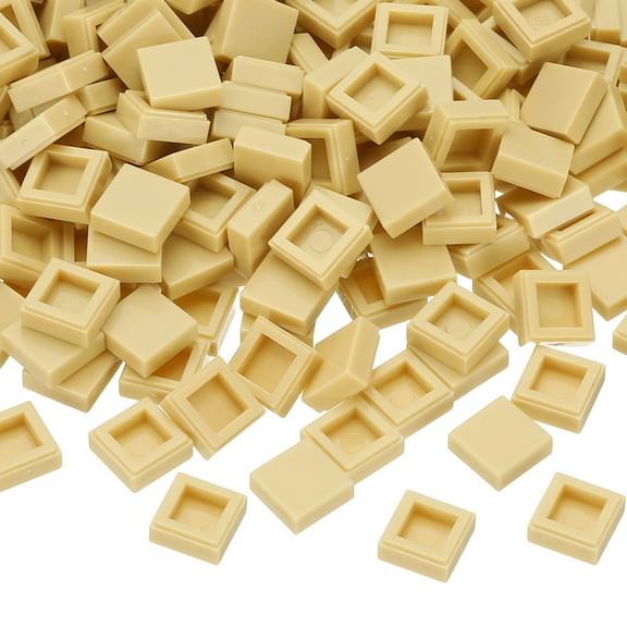 333 Pcs Flat Blocks Bulk, 1x1 Square Apricot Yellow Classic Tiles Smooth Surface Mini Building Blocks Accessories Compatible Bricks Kits for Building Floor Walls Mosaic Pixel Arts