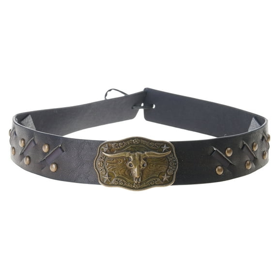 Cowboy Hat Band forAdu1twith Bull Heads Buckle Vintage Ethnic Panamas Cap Band for Women Men Fedora Hat Accessories