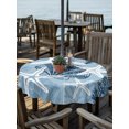 thumbnail image 2 of Outdoor Tablecloths with Umbrella Hole & Zipper, Sea Blue Starfish Round Tablecloth 54 Inch, Coral Shell Ocean Vintage Coastal Waterproof Table Cloth, Patio/Pool/Picnic Table Covers, 2 of 8
