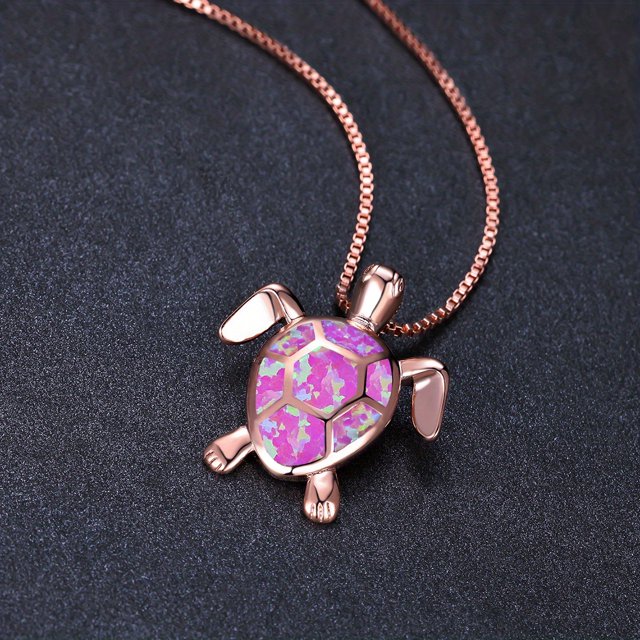 Gorgeous Bohemian Fire Opal Necklace - Silver Color, Blue, White & Green Tortoise Pendants