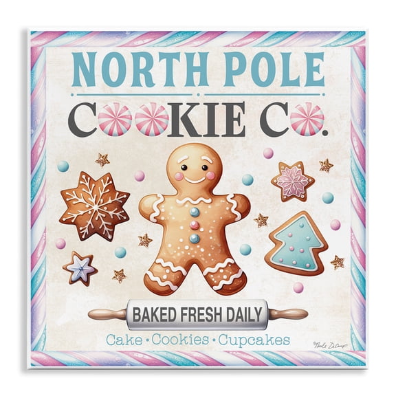 Stupell Industries Gingerbread Cookie Co Holiday Painting Unframed Art Prints Wall Art, 12 x 12