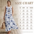 thumbnail image 7 of Xixirimido Palm Trees Starfish Shell Print Summer Dresses for Women Flowy Casual Sleeveless Maxi Dress Beach Vacation Sundresses with Pockets, Size M, 7 of 7