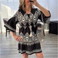 thumbnail image 3 of Women V-Neck Loose Midi Dress, Elegant Dress for Dating, Party & Daily Wear, 3 of 4