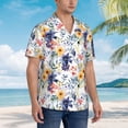 thumbnail image 6 of Uemuo Lilies Flowers Printed Regular Fit Short Sleeve Casual Hawaiian Shirt for Men,Aloha shirt,Tropical shirt,Floral print shirt,Vacation Beach shirt-Large, 6 of 9