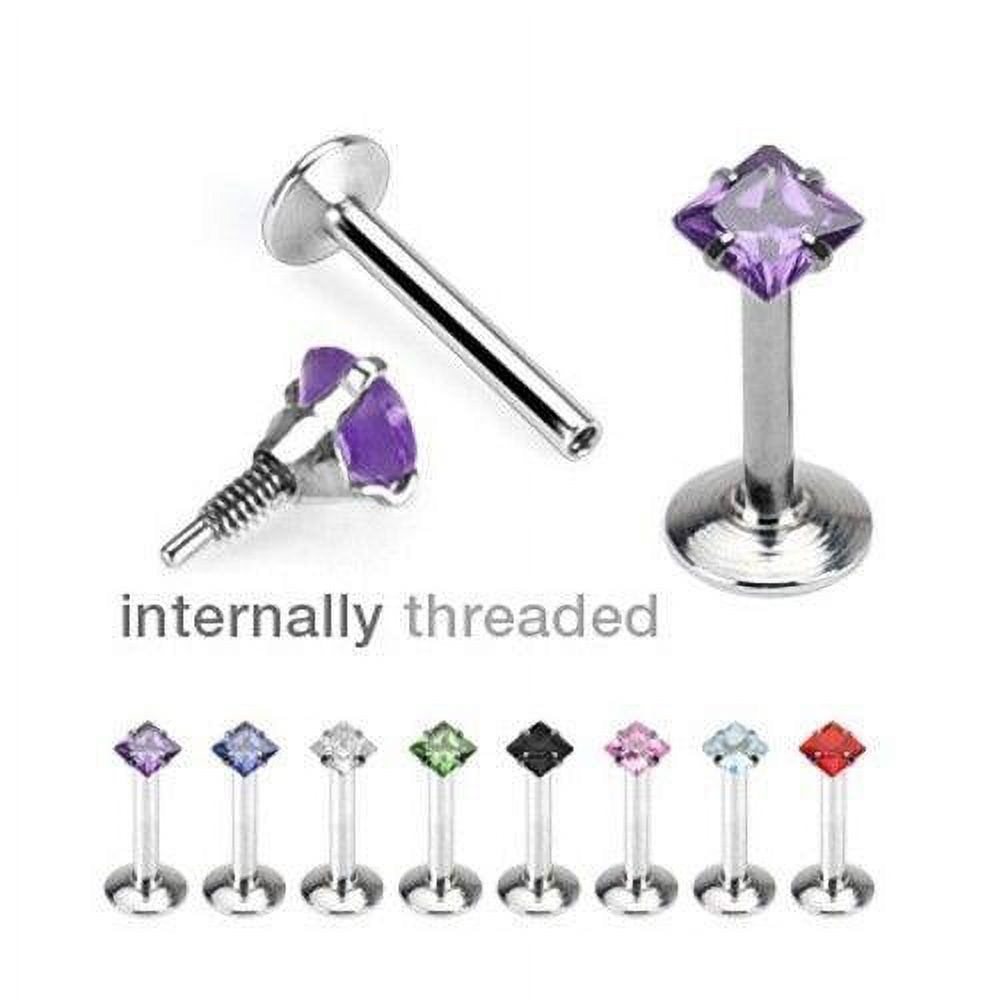 Monroe Labret Stud Internally Threaded Gem 16g 5/16 8mm length