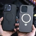 thumbnail image 2 of Funda Para iPhone Con Magsafe Tipo Fibra De Carbono Soporte, 2 of 4
