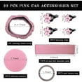 thumbnail image 2 of 10 Pcs Cute Automobile Accessories Set,Pink Car Supplies,Cute Car Accessories Set with Safety Shoulder Pad Cover,Coaster,Starting Ring,Button Buckle,Air Outlet Flower Clip (Pink), 2 of 8