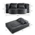 thumbnail image 6 of Queen Size Foldable Sofa Bed, Plush Futon Convertible Sleeper with High-Density Foam, Folding Floor Couch for Living Room Guest Room, Dark Gray, 6 of 6