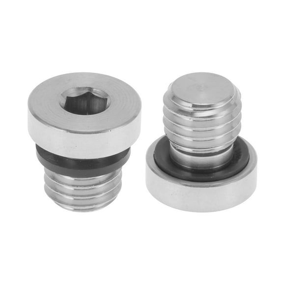 Unique Bargains 304 Stainless Steel Pipe Fittings M12x1.75 Internal Hex Plug 43/64" Length 2 Pcs