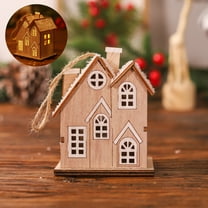 Danhjin Christmas Village Houses Set, LED Luminescent Small House With Small Wooden House for Christmas Display, Home Holiday Mantel Decorations
