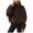 Coffee, variant on Womens Sherpa Pullover Fuzzy Fleece Half Zip Pullover Fluffy Quarter Zip Pullover with Pockets Cropped Sweatshirts Coffee,Size L