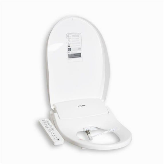 Hulife Home Electric Bidet Seat for Elongated Toilet with Unlimited Heated Water, Heated Seat, Warm Air Dryer & Touch Control Panel, White