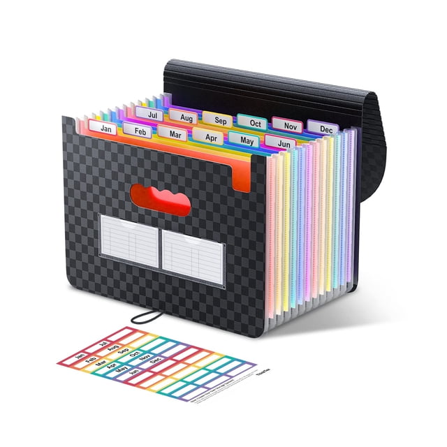 Organizador de archivos en forma de acordeón ThinkTex con 12 bolsillos para tamaño A4 y carta