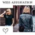 thumbnail image 5 of 2Pcs Heart Embroidery Rhinestone Applique 3.8x3.8inch Heart Shape Sew On Patch Artificial Rhinestone Beading Appliques Garment Embellishments Patch for Jeans Jackets Bags, 5 of 9