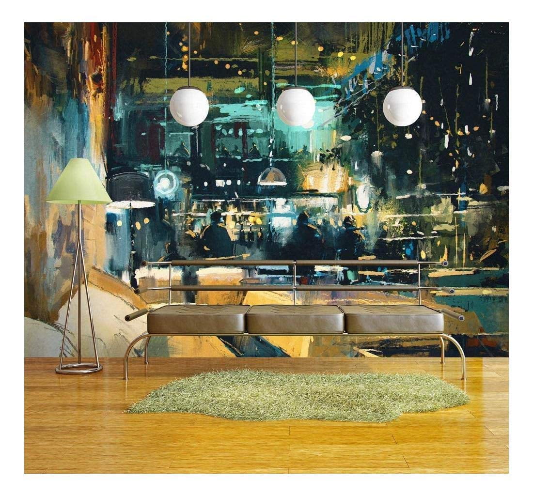 Wall26 Painting Showing Colorful Interior of Bar and Restaurant at